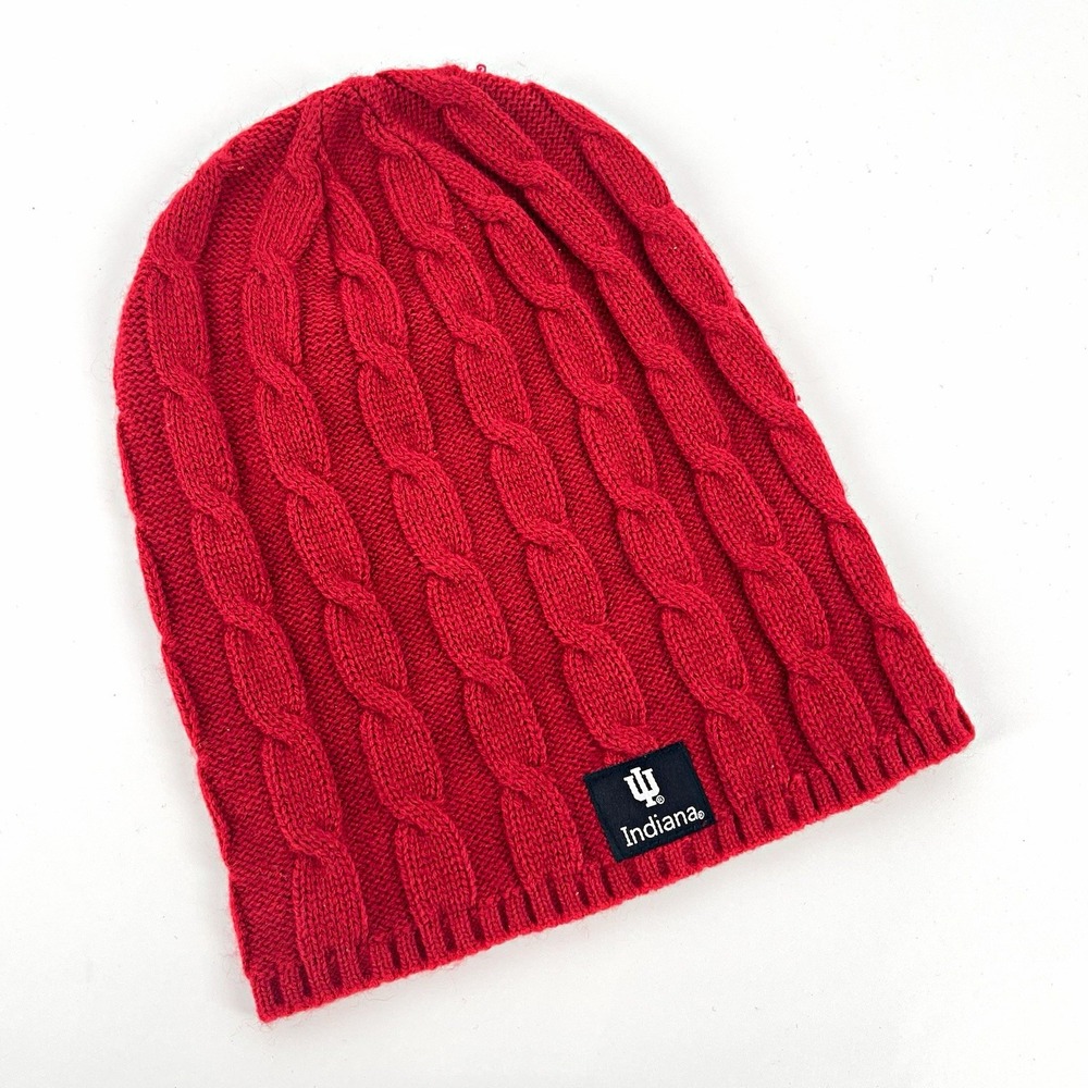 Zephyr Indiana Hoosiers Red Cable Knit Beanie Hat Team Logo Winter Hatt